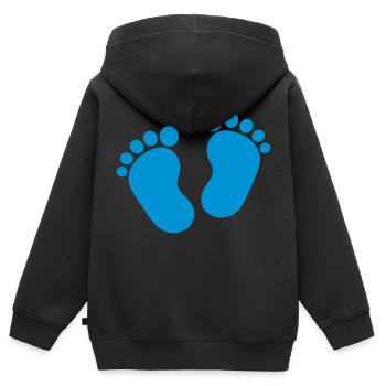 Füße - Kinder Premium Organic Zip Hoodie - Schwarz - Hinten - AI Model Kid Male (0cm)