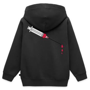 Blood Syringe - Kinder Premium Organic Zip Hoodie - Schwarz - Hinten - AI Model Kid Male (0cm)
