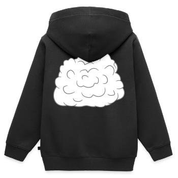 wolle wolke haufen staub himmel flusen clipart sah - Kinder Premium Organic Zip Hoodie - Schwarz - Hinten - AI Model Kid Male (0cm)