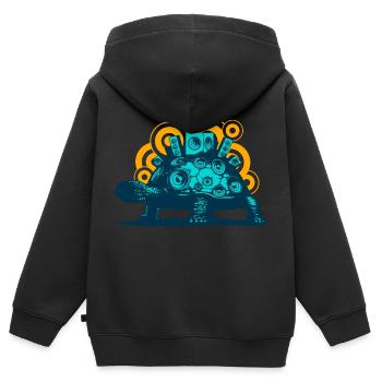 Mobile sound system (no text) - Kids Premium Organic Zip-up Hoodie - black - Back - AI Model Kid Male (0cm)
