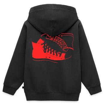 Schuhe retro Turnschuhe Geschenk - Kinder Premium Organic Zip Hoodie - Schwarz - Hinten - AI Model Kid Male (0cm)