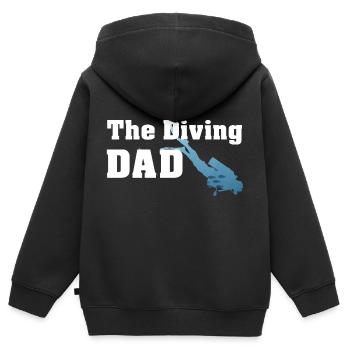 The Diving DAD - Tauchen - Kinder Premium Organic Zip Hoodie - Schwarz - Hinten - AI Model Kid Male (0cm)