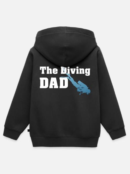 The Diving DAD - Plongée - Sweat Premium à capuche zippé enfant bio - noir