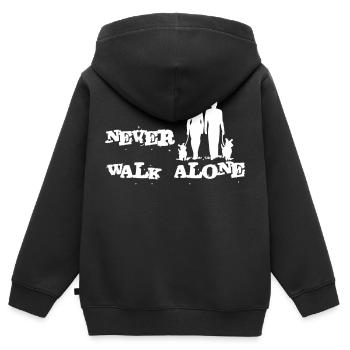 Chien - Sweat Premium à capuche zippé enfant bio - noir - Dos - AI Model Kid Male (0cm)