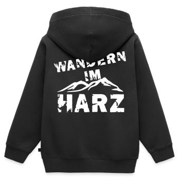 Wandern im Harz - Kinder Premium Organic Zip Hoodie - Schwarz - Hinten - AI Model Kid Male (0cm)