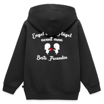 Beste Freundin - Kinder Premium Organic Zip Hoodie - Schwarz - Hinten - AI Model Kid Male (0cm)
