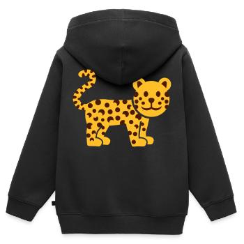 Leopard - Kinder Premium Organic Zip Hoodie - Schwarz - Hinten - AI Model Kid Male (0cm)