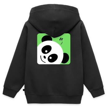 Animal panda - Tierischer Panda - Kinder Premium Organic Zip Hoodie - Schwarz - Hinten - AI Model Kid Male (0cm)