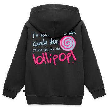 Lollipop - Kids Premium Organic Zip-up Hoodie - black - Back - AI Model Kid Male (0cm)