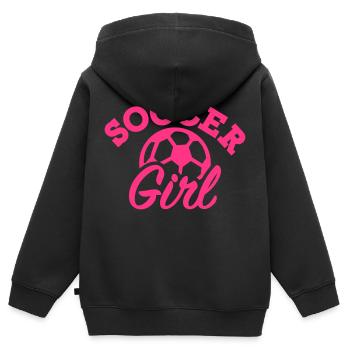 Soccer - Sweat Premium à capuche zippé enfant bio - noir - Dos - AI Model Kid Male (0cm)