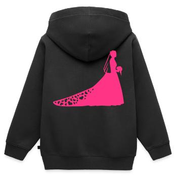 Braut - Kinder Premium Organic Zip Hoodie - Schwarz - Hinten - AI Model Kid Male (0cm)