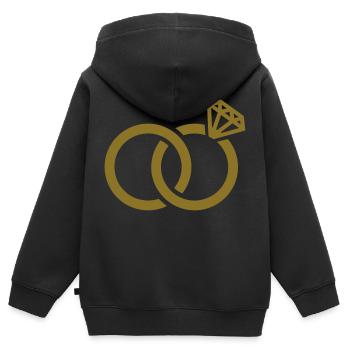 Eheringe - Kinder Premium Organic Zip Hoodie - Schwarz - Hinten - AI Model Kid Male (0cm)