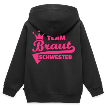 Team Braut - Kinder Premium Organic Zip Hoodie - Schwarz - Hinten - AI Model Kid Male (0cm)