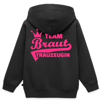 Team Braut - Kinder Premium Organic Zip Hoodie - Schwarz - Hinten - AI Model Kid Male (0cm)