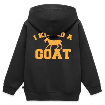i kissed a goat - Kids Premium Organic Zip-up Hoodie - black - Back - AI Model Kid Male (0cm)