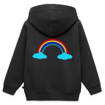 Ciel nuages - Sweat Premium à capuche zippé enfant bio - noir - Dos - AI Model Kid Male (0cm)