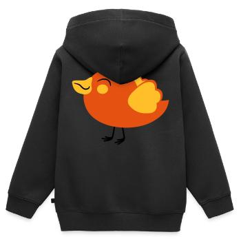kleines nettes voegelchen spatz - Kinder Premium Organic Zip Hoodie - Schwarz - Hinten - AI Model Kid Male (0cm)