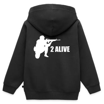 PUBG Jeux de hasard en direct Battle Royale - Sweat Premium à capuche zippé enfant bio - noir - Dos - AI Model Kid Male (0cm)