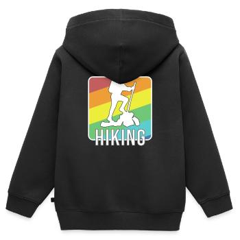 Hiking hiking hiking - Kids Premium Organic Zip-up Hoodie - black - Back - AI Model Kid Male (0cm)