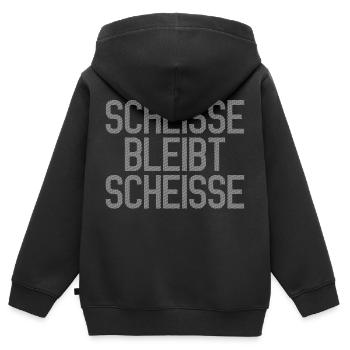 Scheisse bleibt Scheisse - Kinder Premium Organic Zip Hoodie - Schwarz - Hinten - AI Model Kid Male (0cm)