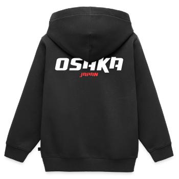 Osaka | Japon - Sweat Premium à capuche zippé enfant bio - noir - Dos - AI Model Kid Male (0cm)