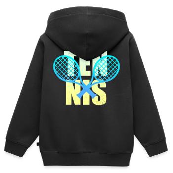Tennis - Kinder Premium Organic Zip Hoodie - Schwarz - Hinten - AI Model Kid Male (0cm)