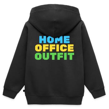 bureau à domicile - Sweat Premium à capuche zippé enfant bio - noir - Dos - AI Model Kid Male (0cm)