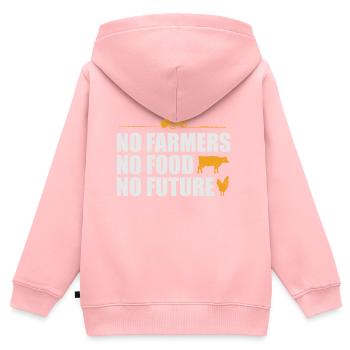 No Farmers No Food No Future - Landwirtschaft - Kinder Premium Organic Zip Hoodie - Rosa - Hinten - AI Model Kid Female (0cm)