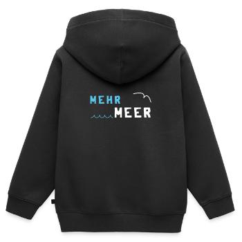 mer - Sweat Premium à capuche zippé enfant bio - noir - Dos - AI Model Kid Male (0cm)