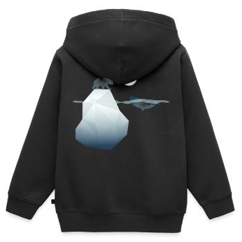 Die Arktis - Kinder Premium Organic Zip Hoodie - Schwarz - Hinten - AI Model Kid Male (0cm)