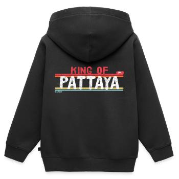 Pattaya König Thailand - Kinder Premium Organic Zip Hoodie - Schwarz - Hinten - AI Model Kid Male (0cm)