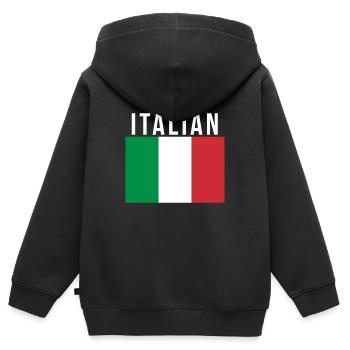 Italian Italienisch - Kinder Premium Organic Zip Hoodie - Schwarz - Hinten - AI Model Kid Male (0cm)