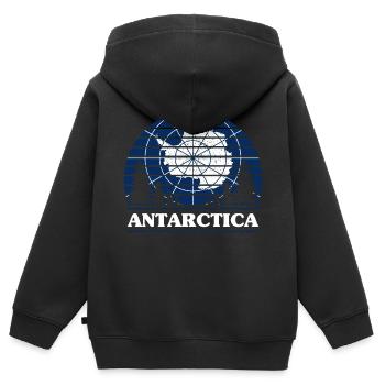 Antarctica Flag Peace Pride Politics Gift - Kids Premium Organic Zip-up Hoodie - black - Back - AI Model Kid Male (0cm)
