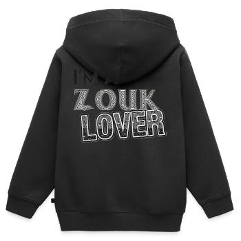Ich bin ein Zouk-Liebhaber - Kinder Premium Organic Zip Hoodie - Schwarz - Hinten - AI Model Kid Male (0cm)