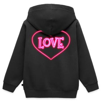 Neon Liebesherz - Kinder Premium Organic Zip Hoodie - Schwarz - Hinten - AI Model Kid Male (0cm)