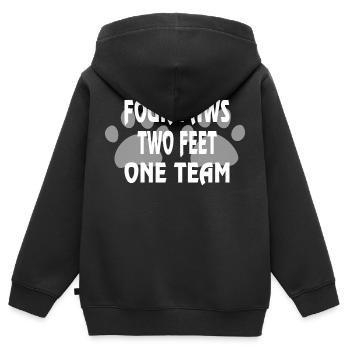 Chien chien - Sweat Premium à capuche zippé enfant bio - noir - Dos - AI Model Kid Male (0cm)