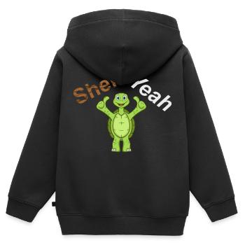 Shell Yeah Tortoise Turtle - Kids Premium Organic Zip-up Hoodie - black - Back - AI Model Kid Male (0cm)