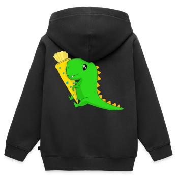 School ingenuising school bag children Dino - Kids Premium Organic Zip-up Hoodie - black - Back - AI Model Kid Male (0cm)