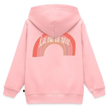 La vie en rose - Sweat Premium à capuche zippé enfant bio - rose - Dos - AI Model Kid Female (0cm)