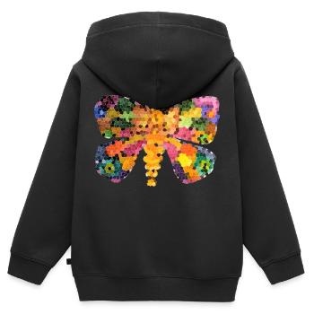 MagischeR Buntglas-Schmetterling - Kinder Premium Organic Zip Hoodie - Schwarz - Hinten - AI Model Kid Male (0cm)