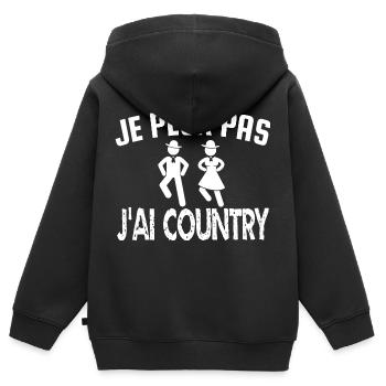 je peux pas j'ai country - Sweat Premium à capuche zippé enfant bio - noir - Dos - AI Model Kid Male (0cm)
