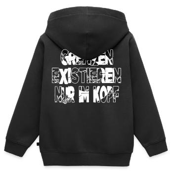 hustle fitness amrap girlfriend doyouevenlift aziz - Sweat Premium à capuche zippé enfant bio - noir - Dos - AI Model Kid Male (0cm)