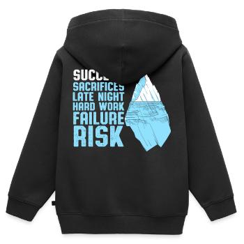 Success is succès - Sweat Premium à capuche zippé enfant bio - noir - Dos - AI Model Kid Male (0cm)