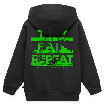 Try, Fail, Repeat. Wakeboard Wakeskate Ski nautique - Sweat Premium à capuche zippé enfant bio - noir - Dos - AI Model Kid Male (0cm)
