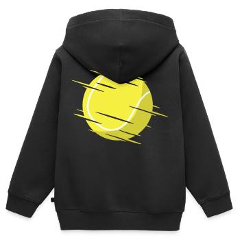 Tennisball - Kinder Premium Organic Zip Hoodie - Schwarz - Hinten - AI Model Kid Male (0cm)