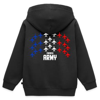 Französische Armee - Kinder Premium Organic Zip Hoodie - Schwarz - Hinten - AI Model Kid Male (0cm)