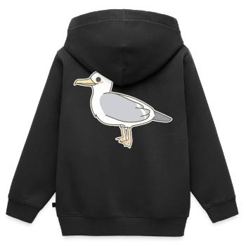 La mouette - Sweat Premium à capuche zippé enfant bio - noir - Dos - AI Model Kid Male (0cm)