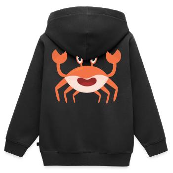 Krabbe - Kinder Premium Organic Zip Hoodie - Schwarz - Hinten - AI Model Kid Male (0cm)