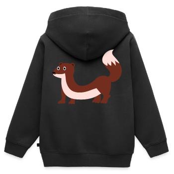 Wiesel - Kinder Premium Organic Zip Hoodie - Schwarz - Hinten - AI Model Kid Male (0cm)