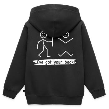 Ich decke Sie - Kinder Premium Organic Zip Hoodie - Schwarz - Hinten - AI Model Kid Male (0cm)